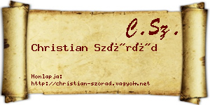 Christian Szórád névjegykártya